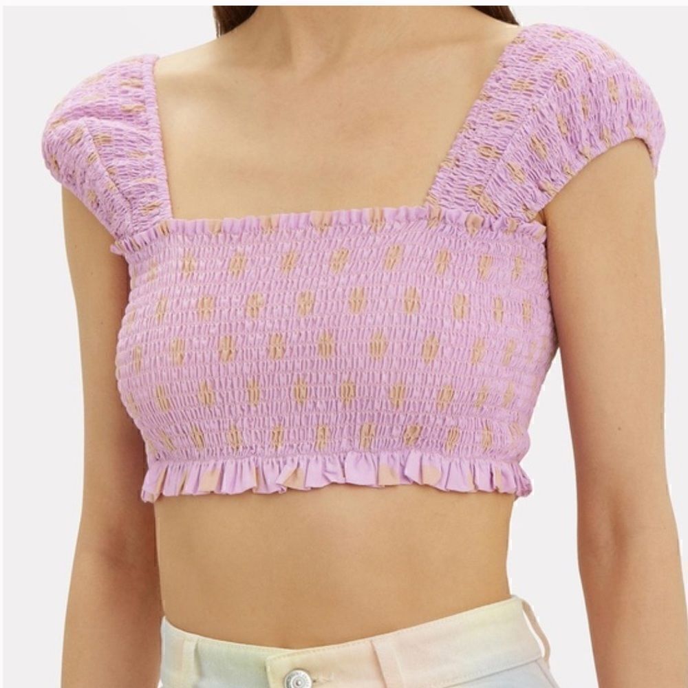 Nicholas polka dot crop top